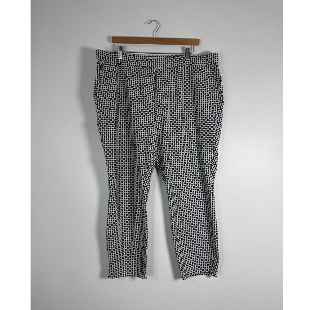 Geometric Susan Graver Womens XLP Crop Pants Black White A263304 Stretch Petite